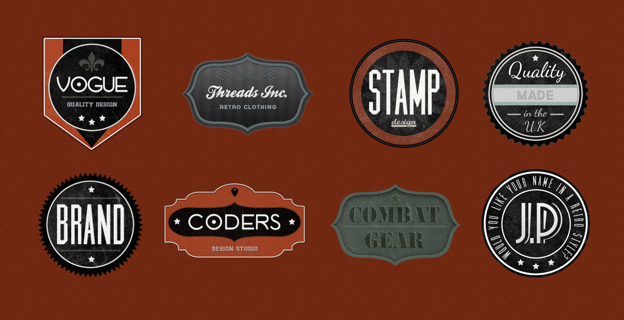 Retro Badges – Faded Vintage Labels