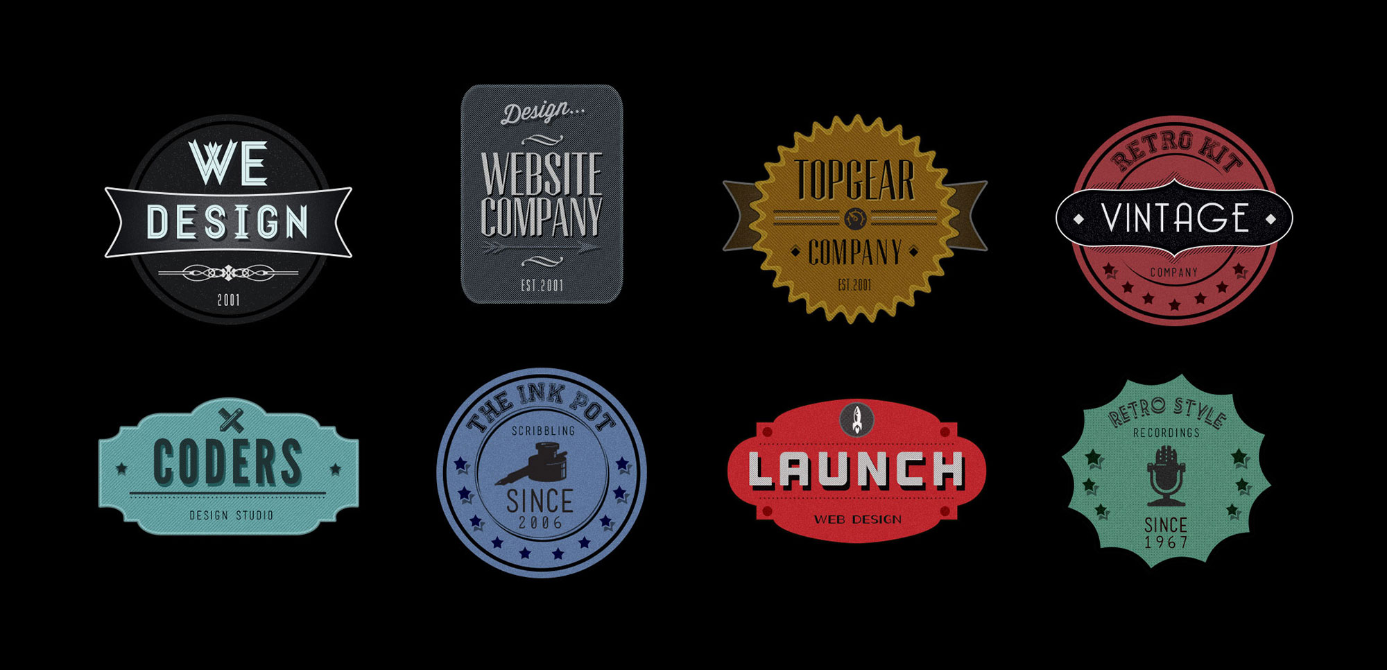 Retro Badges – Faded Vintage Labels – V.2