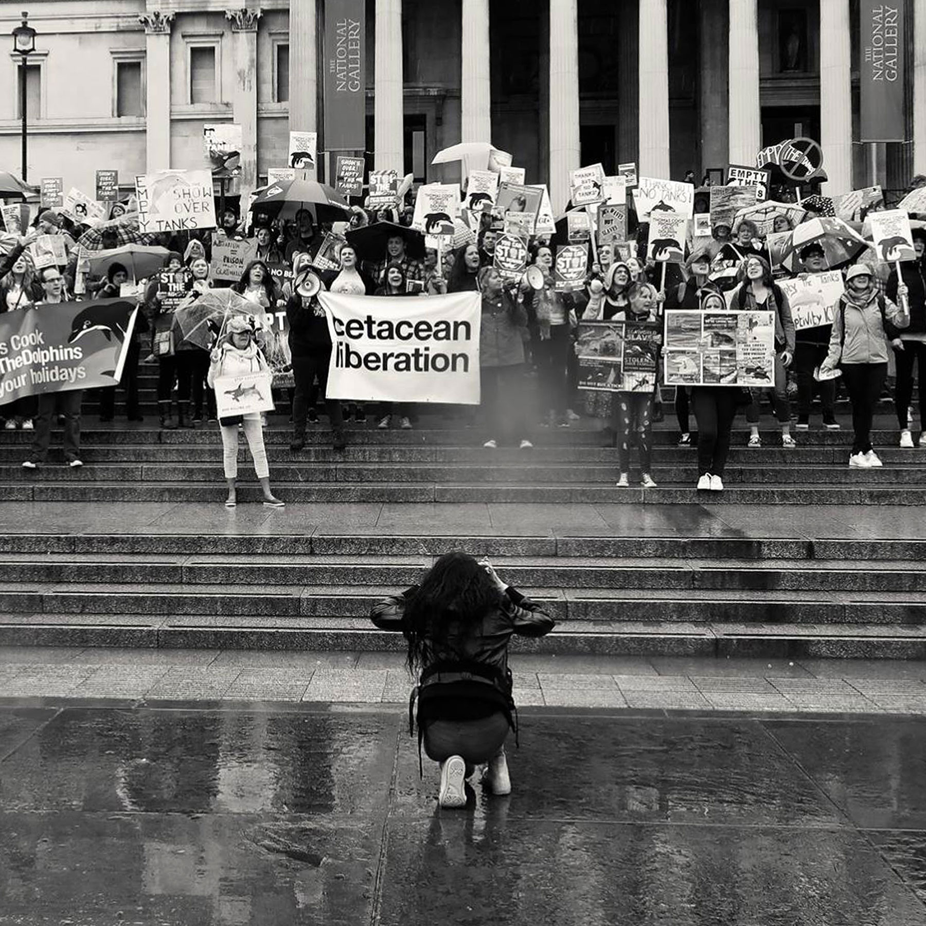 Jo photographing Empty The Tanks London 2018