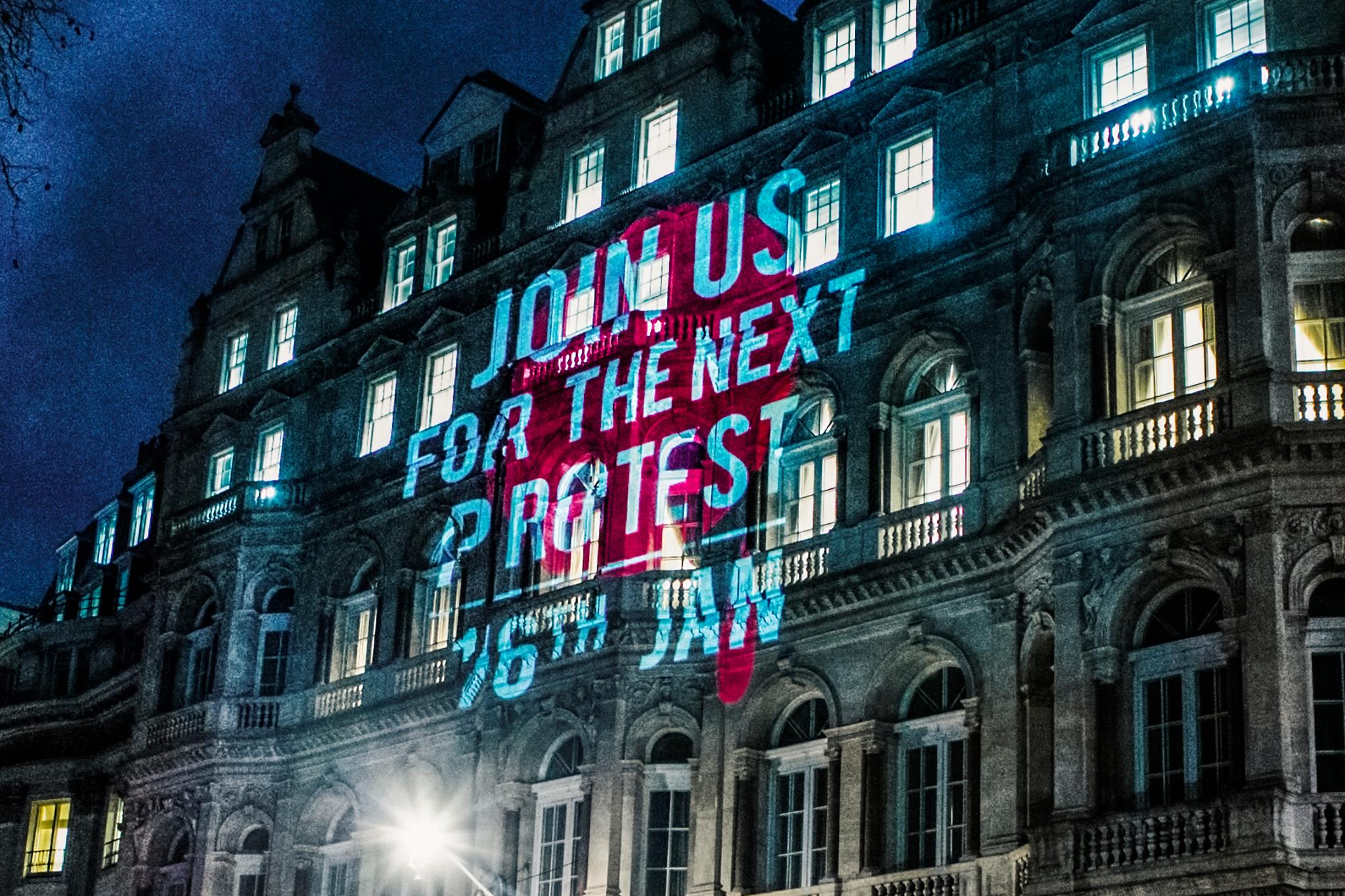 Japanese embassy, London light show